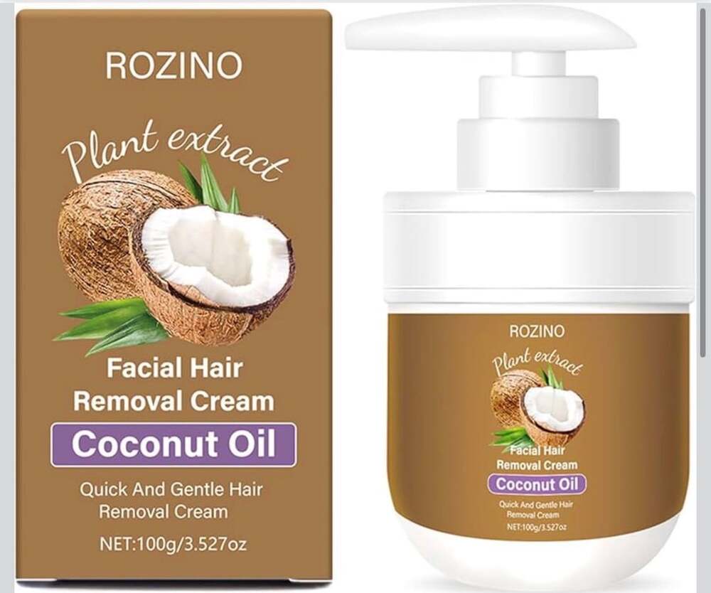 ROZINO Plant Extract Facial Hair Removal Cream - Coconut Oil (100g / 3.52oz)